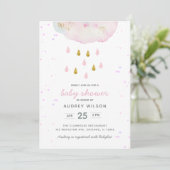 Waterverf Cloud Raindrop Baby shower Kaart (Staand voorkant)