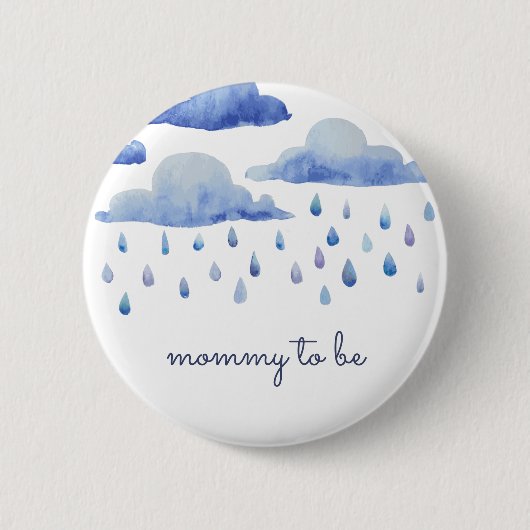 Waterverf Clouds Baby shower Aangepast lid Ronde Button 5,7 Cm (Voorkant)