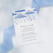 Waterverf Clouds Baby shower Hartelijk dank Bedankkaart