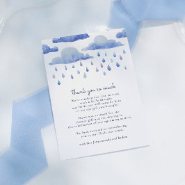 Waterverf Clouds Baby shower Hartelijk dank Bedankkaart