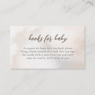 Waterverf Clouds Boeken voor Baby shower Informatiekaartje