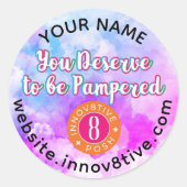 Waterverf Clouds Innov8tive Posh label (Voorkant)