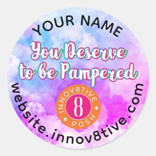 Waterverf Clouds Innov8tive Posh label (Voorkant)