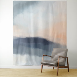 Waterverf Clouds Misty Mountain Landscape Wandkleed