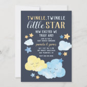 Waterverf Clouds Twinkle Little Star Baby shower Kaart (Voorkant)