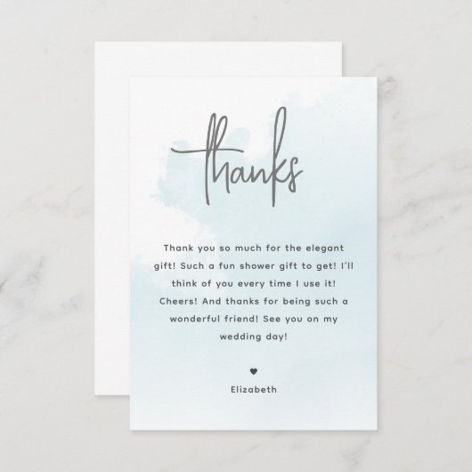 Waterverf Clouds Vrijgezellenfeest Dank u kaart (Voorkant / Achterkant)