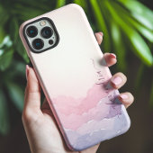 Waterverf Cloudscape Roze lucht met naam Case-Mate iPhone Case