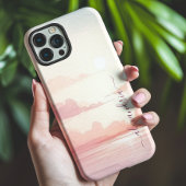 Waterverf Cloudscape Roze lucht met naam Case-Mate iPhone Case