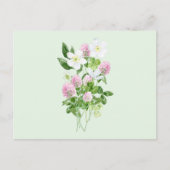 Waterverf Clover Flowers en Leaves Composition Feestdagenkaart (Voorkant)