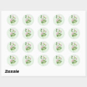 Waterverf Clover Flowers en Leaves Composition Ronde Sticker (Vel)
