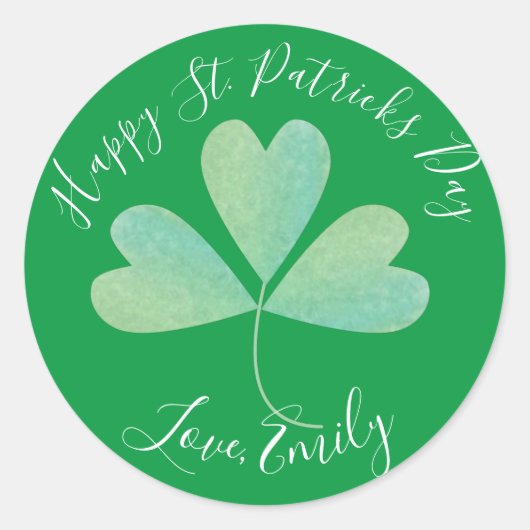 Waterverf Clover St. Patricks Day Treat Ronde Sticker (Voorkant)