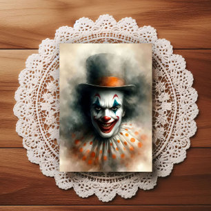 Waterverf Clown die in je Ziel Staart Briefkaart
