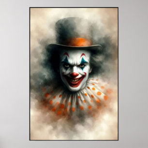Waterverf Clown die in je Ziel Staart Poster