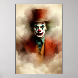Waterverf Clown die in je Ziel Staart Poster