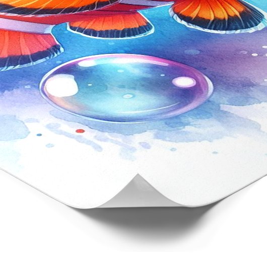 Waterverf Clown Vis Poster (Hoek)