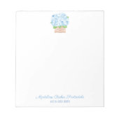 Waterverf Coastal Blue Hydrangea Elegant Lady Notitieblok (Voorkant)