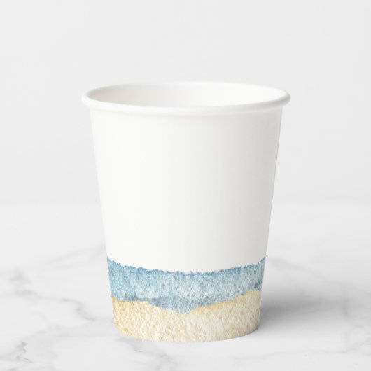 Waterverf Coastal Surf Baby shower Papieren Bekers (Achterkant)