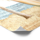 Waterverf Coastal Surf Baby shower Welkomstbord Poster (Hoek)