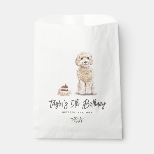 Waterverf Cockapoo Dog Verjaardag Bedankt Bedankzakje (Voorkant)