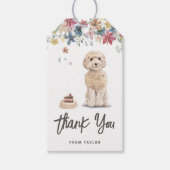 Waterverf Cockapoo Dog Verjaardagsfeest Bedankt Cadeaulabel (Voorkant)