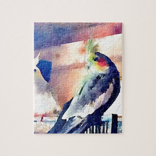 Waterverf Cockatiel Legpuzzel (Verticaal)