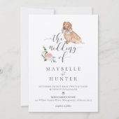 Waterverf Cocker Spaniel Dog & Floral Pink Rose Kaart (Voorkant)