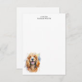 Waterverf Cocker Spaniel gepersonaliseerd dank u Notitiekaartje (Voorkant / Achterkant)