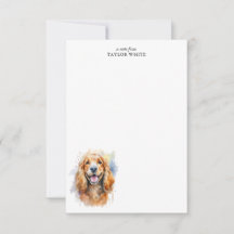 Waterverf Cocker Spaniel gepersonaliseerd dank u