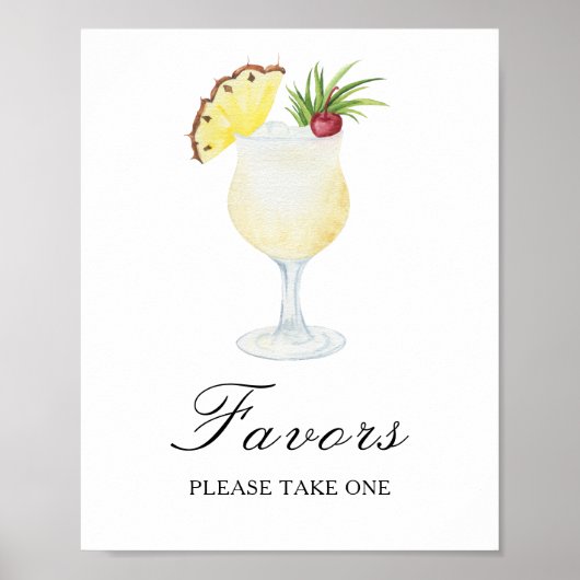 Waterverf cocktail bruiloftsborrel - Cadeautjes Poster (Voorkant)