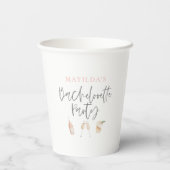 Waterverf cocktail champagne bachelorette p papieren bekers (Achterkant)
