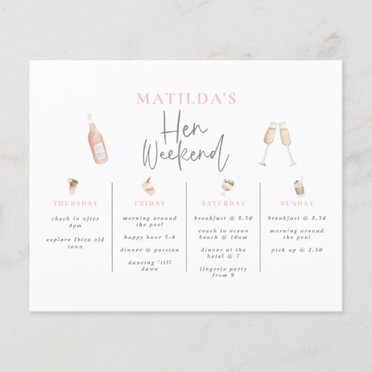 waterverf cocktail champagne in weekend flyer (Voorkant)