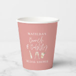 Waterverf cocktail champagne vrijgezellenfeest papieren bekers<br><div class="desc">het leuke ontwerp van de waterverf om een bachelorette of vrijgezellenfeest kleurrijke drinken afbeeldingen met moderne manuscriptdoopvont te vieren,  kan de naam worden uitgegeven</div>