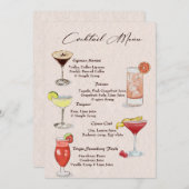 Waterverf Cocktail Drank Menu (Voorkant / Achterkant)