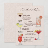 Waterverf Cocktail Drink Menu (Voorkant / Achterkant)