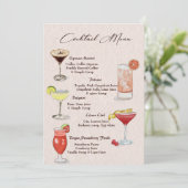 Waterverf Cocktail Drink Menu (Staand voorkant)