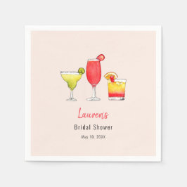 Waterverf Cocktail drink Vrijgezellenfeest Napkins Servet