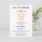 Waterverf Cocktail Engagement Party Kaart (Staand voorkant)