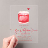 Waterverf Cocktail Galentine's Day Party Acryl Uitnodigingen (Insitu (Draagbaar))