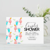 Waterverf Cocktail-gekleurde paren Shower Event Kaart (Staand voorkant)