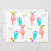 Waterverf Cocktail-gekleurde paren Shower Event Kaart (Achterkant)