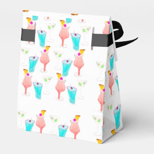 Waterverf Cocktail Margarita Pattern Hartelijk dan Bedankdoosjes (Achterkant)