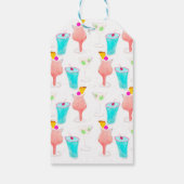 Waterverf Cocktail Margarita Pattern Hartelijk dan Cadeaulabel (Achterkant)