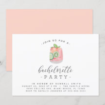 Waterverf Cocktail Minimalist Bachelorette Party