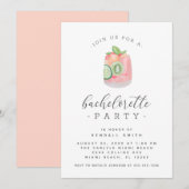 Waterverf Cocktail Minimalist Bachelorette Party Kaart (Voorkant / Achterkant)