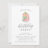 Waterverf Cocktail Minimalist Birthday Party Kaart (Voorkant)