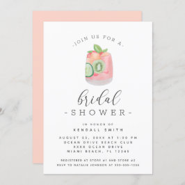 Waterverf Cocktail-minimalistisch Vrijgezellenfees Kaart