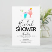 Waterverf Cocktail Painted Vrijgezellenfeest Event Kaart (Staand voorkant)