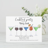 Waterverf cocktail party kaart (Staand voorkant)