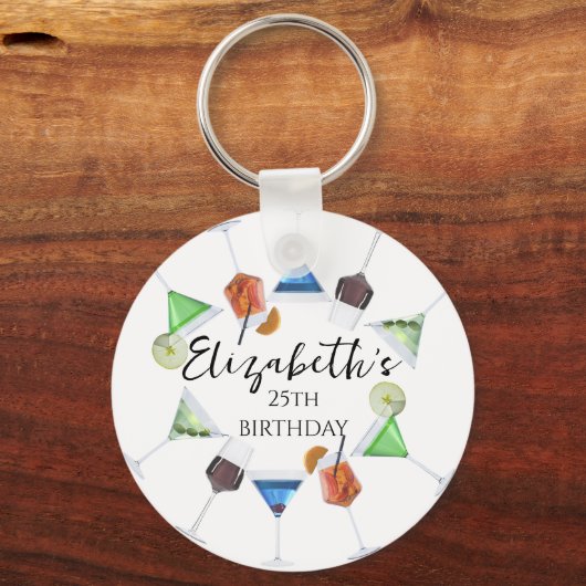 Waterverf cocktail party sleutelhanger (Voorkant)