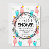 Waterverf Cocktail Pattern Couples Shower Kaart (Voorkant)